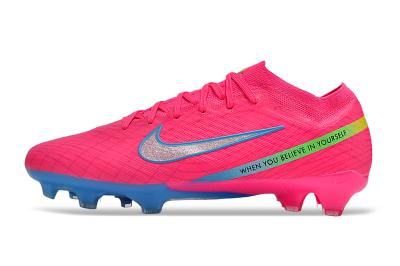 Men's Nike Air Zoom Mercurial Vapor 15 Elite FG Firm Ground Low-Tops Football Boots - Pink/Silver/Blue