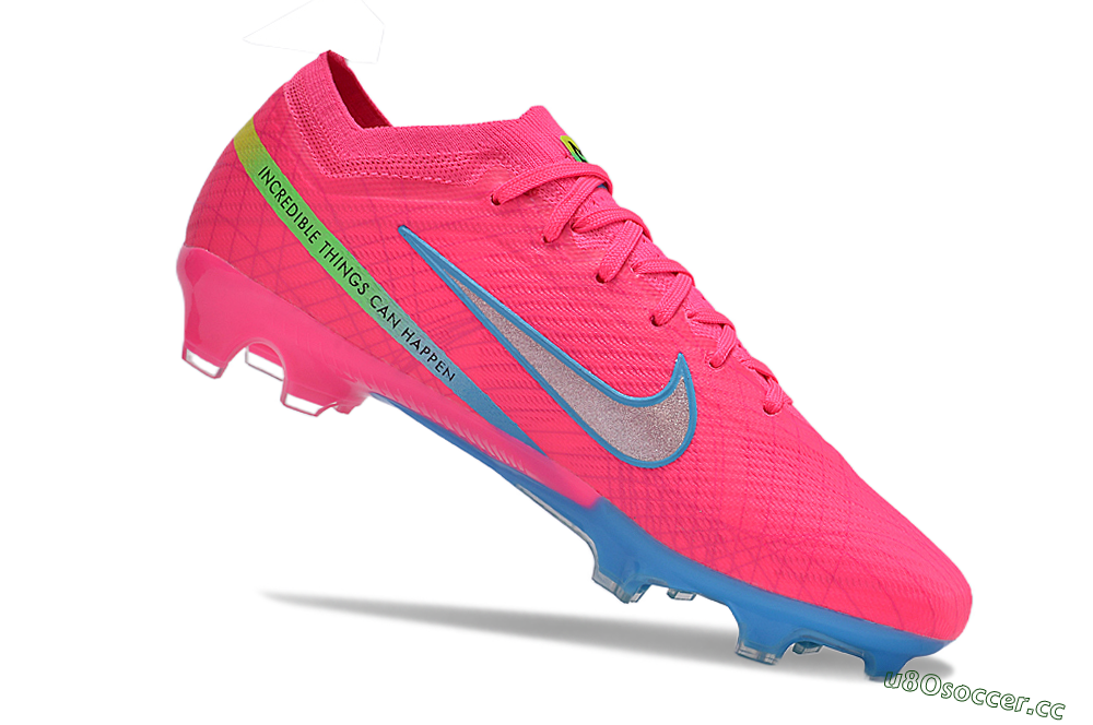 Men's Nike Air Zoom Mercurial Vapor 15 Elite FG Firm Ground Low-Tops Football Boots - Pink/Silver/Blue 4