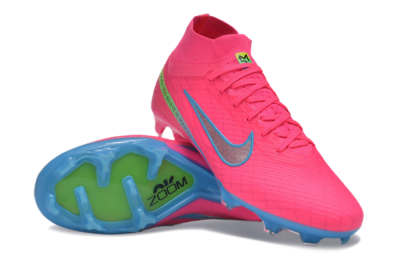 Men's Nike Air Zoom Mercurial Superfly 9 Elite FG Firm Ground High-Tops Football Boots - Pink/Silver/Blue