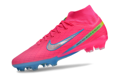 Men's Nike Air Zoom Mercurial Superfly 9 Elite FG Firm Ground High-Tops Football Boots - Pink/Silver/Blue