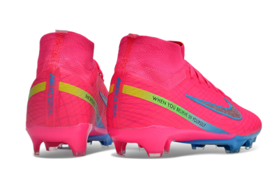 Men's Nike Air Zoom Mercurial Superfly 9 Elite FG Firm Ground High-Tops Football Boots - Pink/Silver/Blue