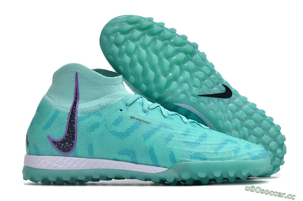 Unisex Nike Phantom Luna Elite NU TF Artificial Turf High-Tops Football Shoes - Green/Yellow/Purple/Black 2