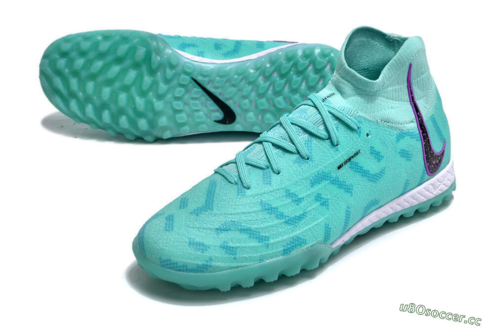 Unisex Nike Phantom Luna Elite NU TF Artificial Turf High-Tops Football Shoes - Green/Yellow/Purple/Black 3