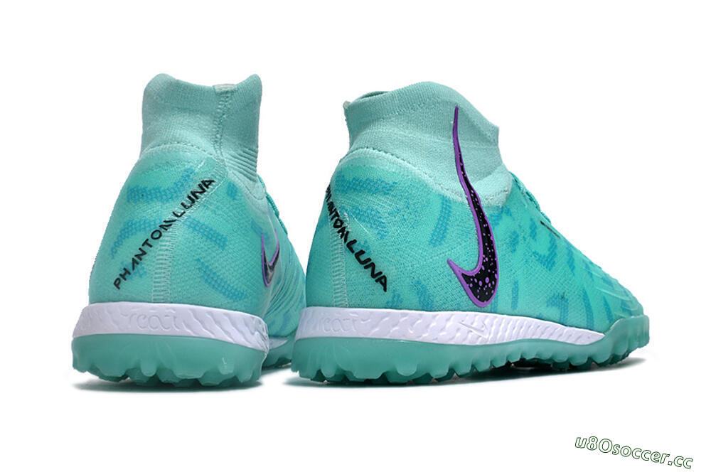 Unisex Nike Phantom Luna Elite NU TF Artificial Turf High-Tops Football Shoes - Green/Yellow/Purple/Black 6