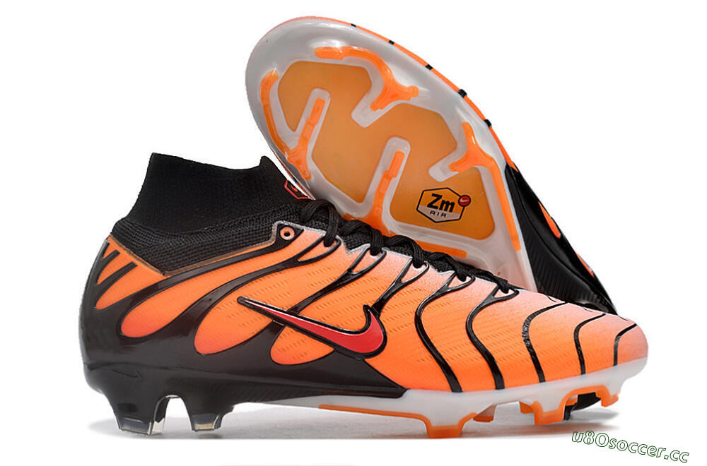 Unisex Nike Air Zoom Mercurial Superfly 9 Elite FG Firm Ground High-Tops Football Boots - Orange/Black/Red 2
