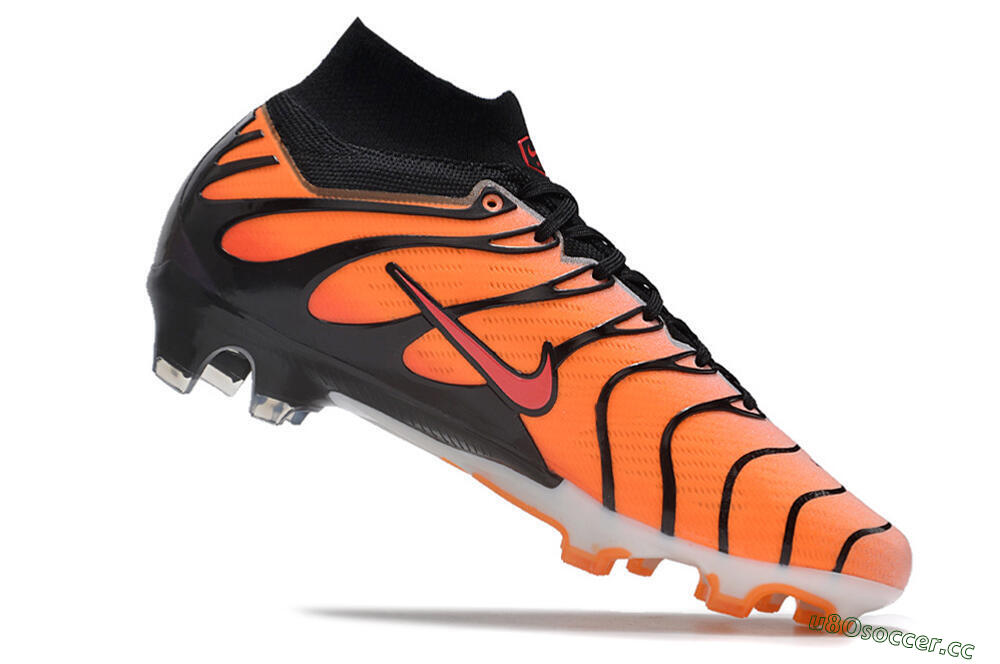Unisex Nike Air Zoom Mercurial Superfly 9 Elite FG Firm Ground High-Tops Football Boots - Orange/Black/Red 4
