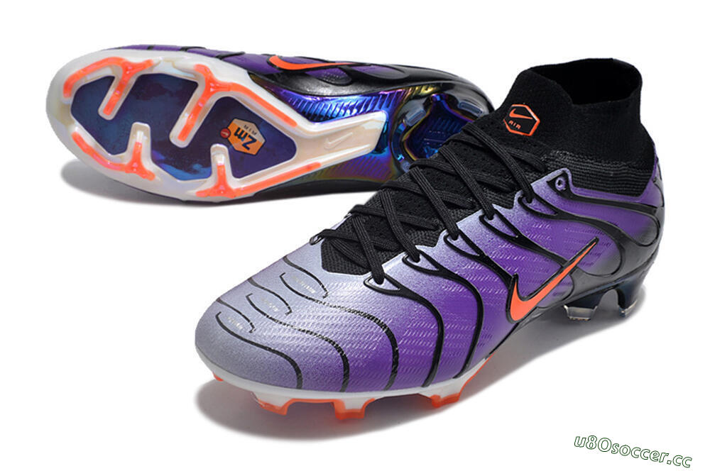 Men's Nike Air Zoom Mercurial Superfly 9 Elite FG Firm Ground High-Tops Football Boots - Purple/Black/Orange/Gold 3