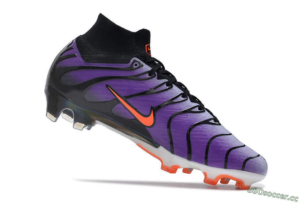 Men's Nike Air Zoom Mercurial Superfly 9 Elite FG Firm Ground High-Tops Football Boots - Purple/Black/Orange/Gold 4