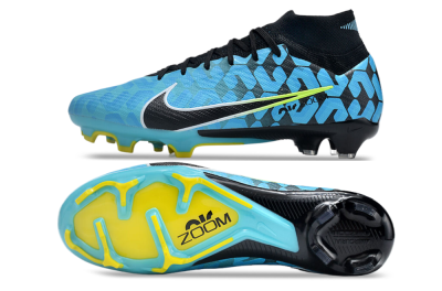 Unisex Nike Air Zoom Mercurial Superfly 9 Elite FG Firm Ground High-Tops Football Boots - Blue/Black/White/Green