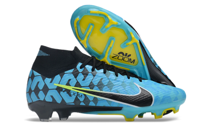 Unisex Nike Air Zoom Mercurial Superfly 9 Elite FG Firm Ground High-Tops Football Boots - Blue/Black/White/Green