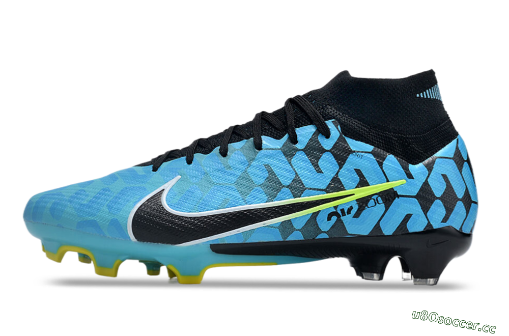 Unisex Nike Air Zoom Mercurial Superfly 9 Elite FG Firm Ground High-Tops Football Boots - Blue/Black/White/Green 0