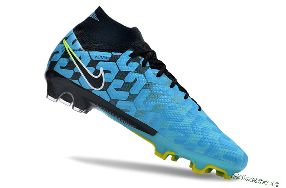 Unisex Nike Air Zoom Mercurial Superfly 9 Elite FG Firm Ground High-Tops Football Boots - Blue/Black/White/Green 4