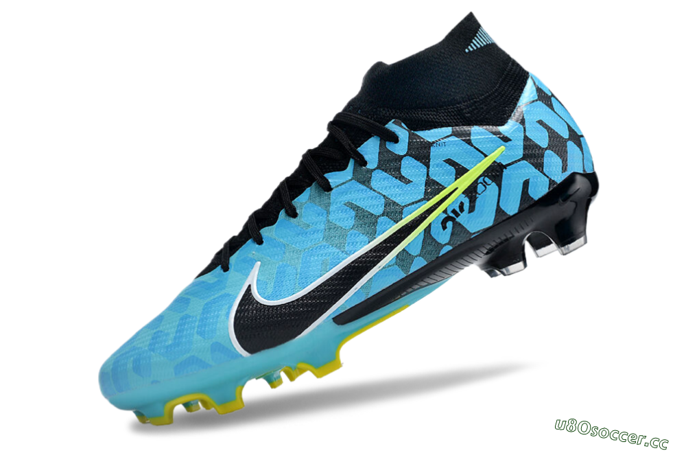 Unisex Nike Air Zoom Mercurial Superfly 9 Elite FG Firm Ground High-Tops Football Boots - Blue/Black/White/Green 5