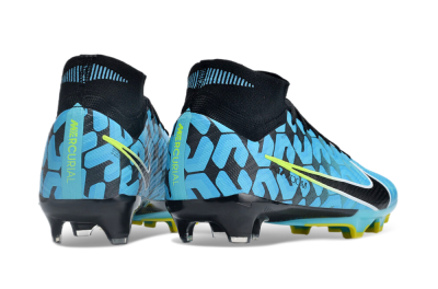 Unisex Nike Air Zoom Mercurial Superfly 9 Elite FG Firm Ground High-Tops Football Boots - Blue/Black/White/Green
