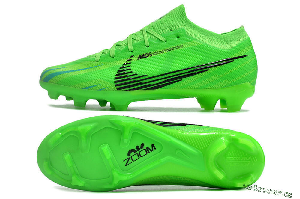 Men's Nike Air Zoom Mercurial Vapor 15 Elite FG Firm Ground Low-Tops Football Boots - Green/Black 1
