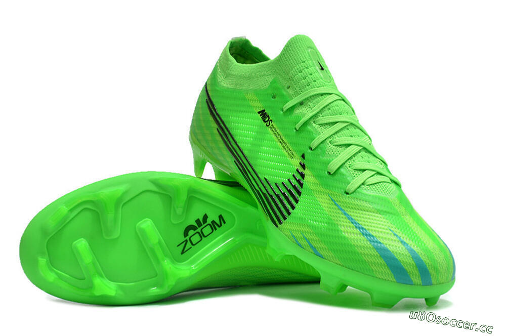Men's Nike Air Zoom Mercurial Vapor 15 Elite FG Firm Ground Low-Tops Football Boots - Green/Black 3