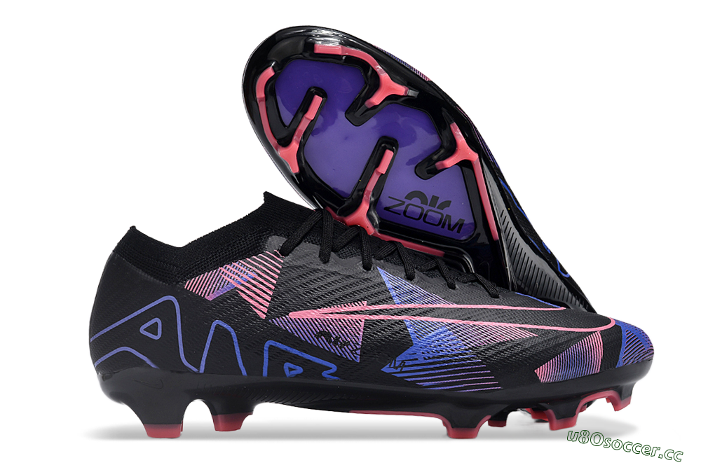Unisex Nike Air Zoom Mercurial Vapor 15 Elite FG Firm Ground Low-Tops Football Boots - Black/Purple/Pink 2