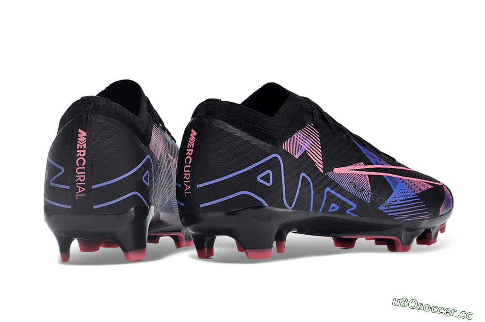 Unisex Nike Air Zoom Mercurial Vapor 15 Elite FG Firm Ground Low-Tops Football Boots - Black/Purple/Pink 6