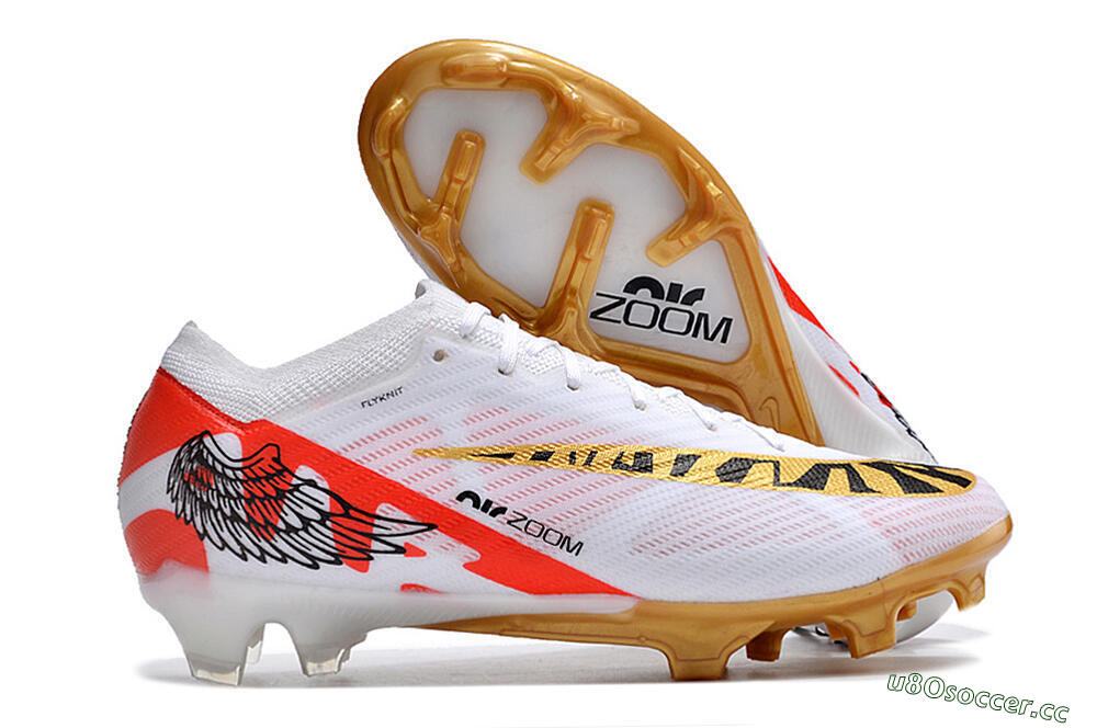 Unisex Nike Air Zoom Mercurial Vapor 15 Elite FG Firm Ground Low-Tops Football Boots - White/Gold/Black/Red 2