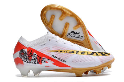 Unisex Nike Air Zoom Mercurial Vapor 15 Elite FG Firm Ground Low-Tops Football Boots - White/Gold/Black/Red