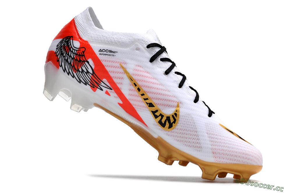 Unisex Nike Air Zoom Mercurial Vapor 15 Elite FG Firm Ground Low-Tops Football Boots - White/Gold/Black/Red 4