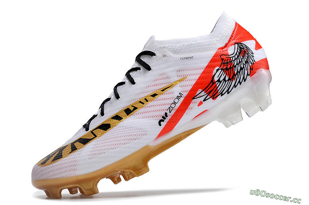 Unisex Nike Air Zoom Mercurial Vapor 15 Elite FG Firm Ground Low-Tops Football Boots - White/Gold/Black/Red 5