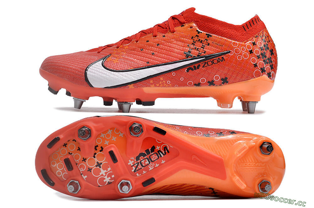Men's Nike Air Zoom Mercurial Vapor 15 SG Soft Ground Low-Tops Football Boots - Red/White/Black 1