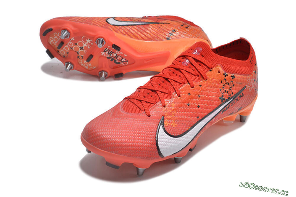 Men's Nike Air Zoom Mercurial Vapor 15 SG Soft Ground Low-Tops Football Boots - Red/White/Black 3