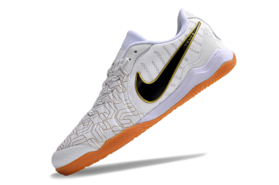 Men's Nike Tiempo Legend 10 Pro IC Indoor & Futsal Low-Tops Football Shoes - White/Gold/Black