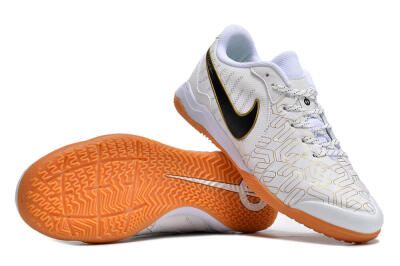 Men's Nike Tiempo Legend 10 Pro IC Indoor & Futsal Low-Tops Football Shoes - White/Gold/Black