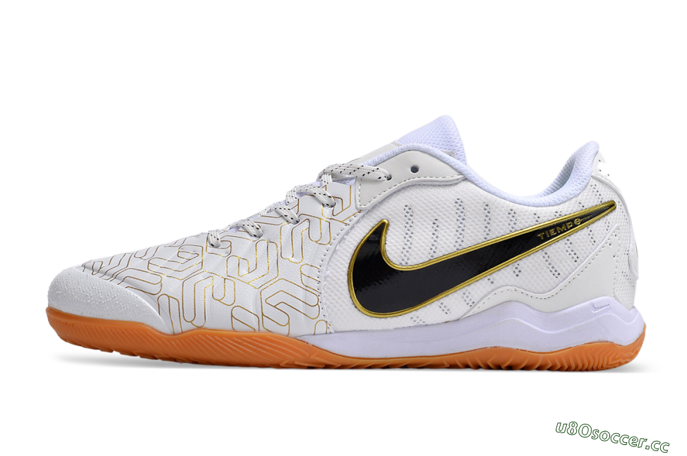 Men's Nike Tiempo Legend 10 Pro IC Indoor & Futsal Low-Tops Football Shoes - White/Gold/Black 0