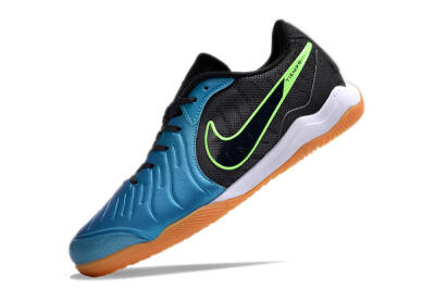 Men's Nike Tiempo Legend 10 Pro IC Indoor & Futsal Low-Tops Football Shoes - Blue/Black/Yellow