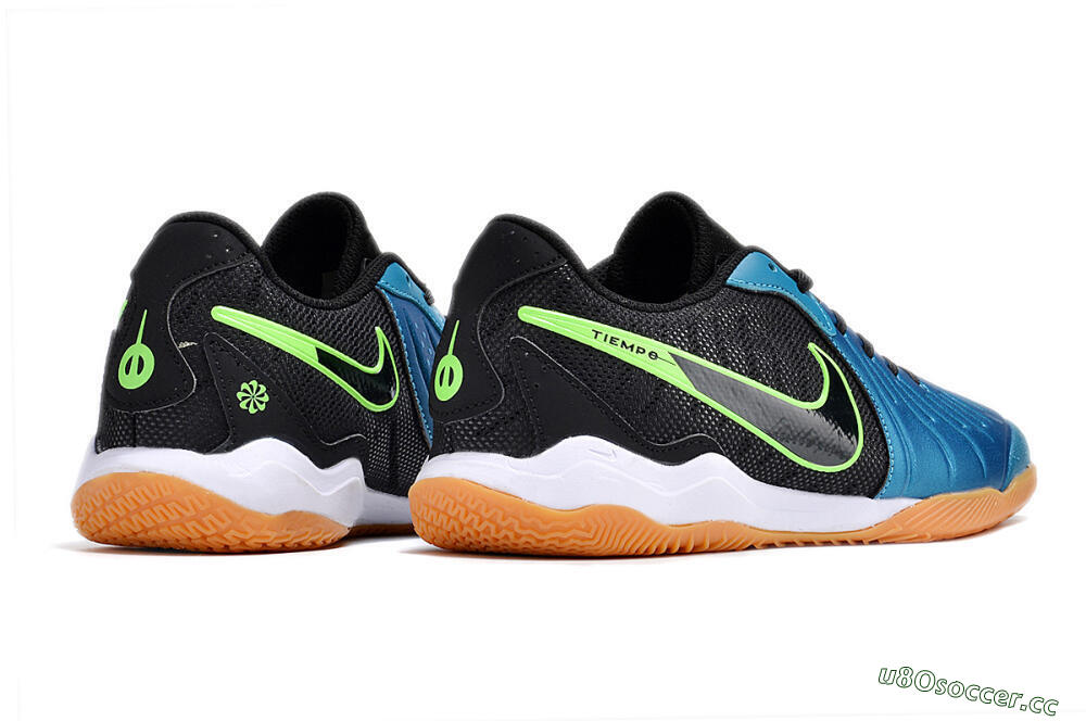 Men's Nike Tiempo Legend 10 Pro IC Indoor & Futsal Low-Tops Football Shoes - Blue/Black/Yellow 6