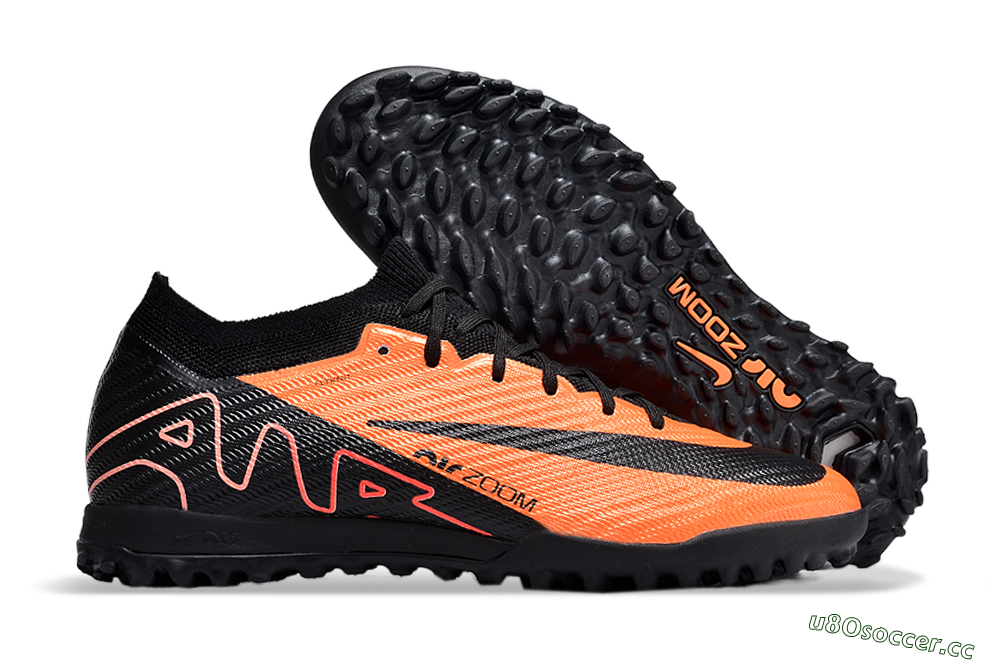 Unisex Nike Air Zoom Mercurial Vapor 15 Elite TF Artificial Turf Low-Tops Football Shoes - Orange/Black 2