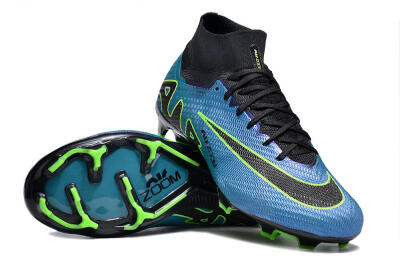 Unisex Nike Air Zoom Mercurial Superfly 9 Elite FG Firm Ground High-Tops Football Boots - Blue/Black/Yellow