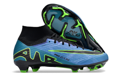 Unisex Nike Air Zoom Mercurial Superfly 9 Elite FG Firm Ground High-Tops Football Boots - Blue/Black/Yellow