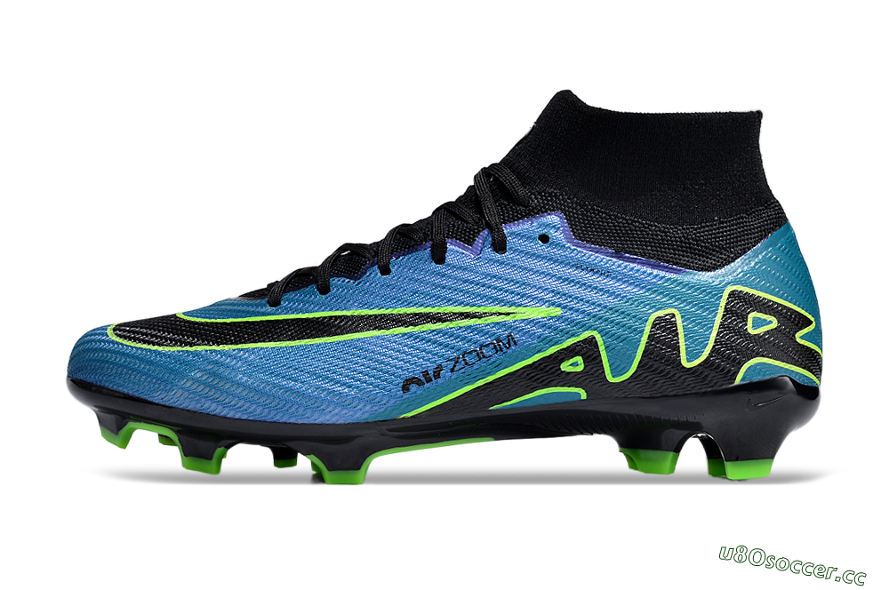 Unisex Nike Air Zoom Mercurial Superfly 9 Elite FG Firm Ground High-Tops Football Boots - Blue/Black/Yellow 0