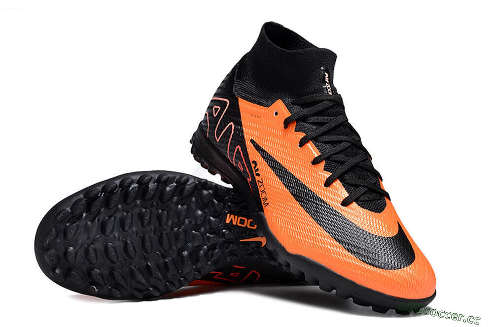 Unisex Nike Air Zoom Mercurial Superfly 9 Elite TF Artificial Turf Low-Tops Football Shoes - Orange/Black 1
