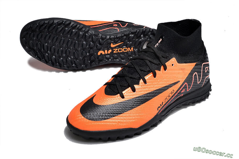 Unisex Nike Air Zoom Mercurial Superfly 9 Elite TF Artificial Turf Low-Tops Football Shoes - Orange/Black 3