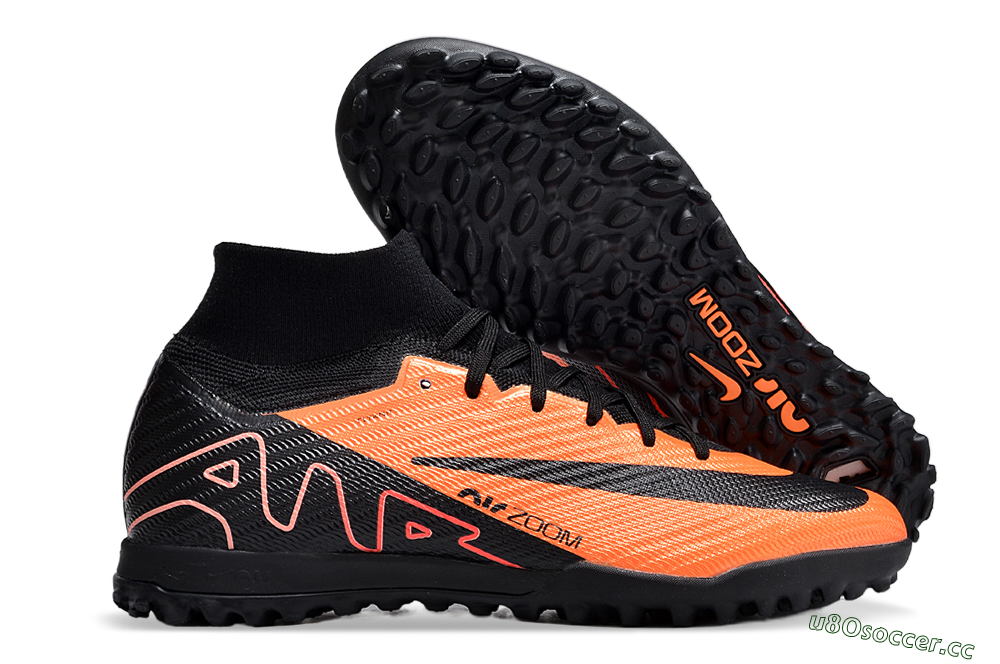 Unisex Nike Air Zoom Mercurial Superfly 9 Elite TF Artificial Turf Low-Tops Football Shoes - Orange/Black 2