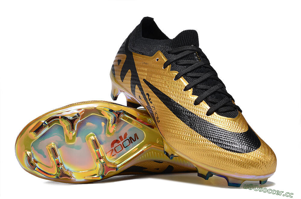Unisex Nike Air Zoom Mercurial Vapor 15 Elite FG Firm Ground Low-Tops Football Boots - Gold/Black 1