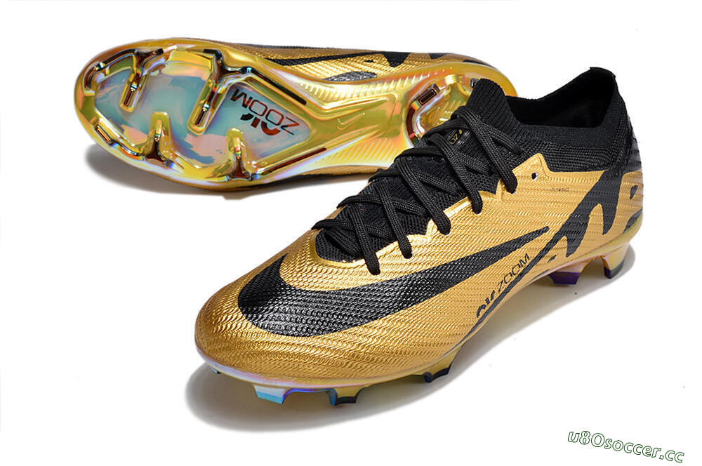 Unisex Nike Air Zoom Mercurial Vapor 15 Elite FG Firm Ground Low-Tops Football Boots - Gold/Black 3