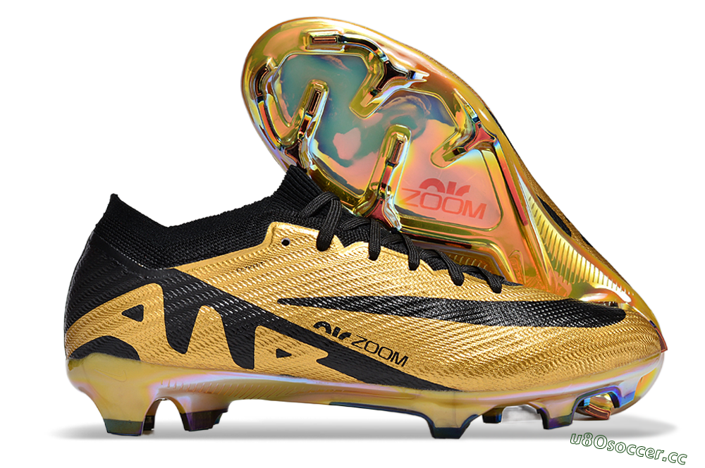 Unisex Nike Air Zoom Mercurial Vapor 15 Elite FG Firm Ground Low-Tops Football Boots - Gold/Black 2