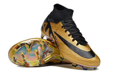 Unisex Nike Air Zoom Mercurial Superfly 9 Elite FG Firm Ground High-Tops Football Boots - Gold/Black