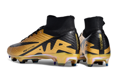 Unisex Nike Air Zoom Mercurial Superfly 9 Elite FG Firm Ground High-Tops Football Boots - Gold/Black