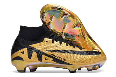 Unisex Nike Air Zoom Mercurial Superfly 9 Elite FG Firm Ground High-Tops Football Boots - Gold/Black