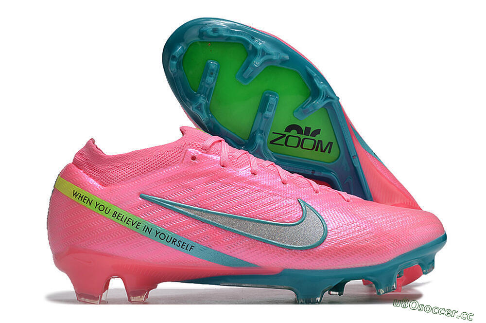 Men's Nike Air Zoom Mercurial Vapor 15 Elite FG Firm Ground Low-Tops Football Boots - Pink/Silver/Blue/Yellow 2