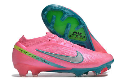 Men's Nike Air Zoom Mercurial Vapor 15 Elite FG Firm Ground Low-Tops Football Boots - Pink/Silver/Blue/Yellow
