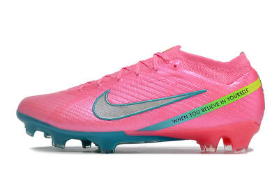 Men's Nike Air Zoom Mercurial Vapor 15 Elite FG Firm Ground Low-Tops Football Boots - Pink/Silver/Blue/Yellow