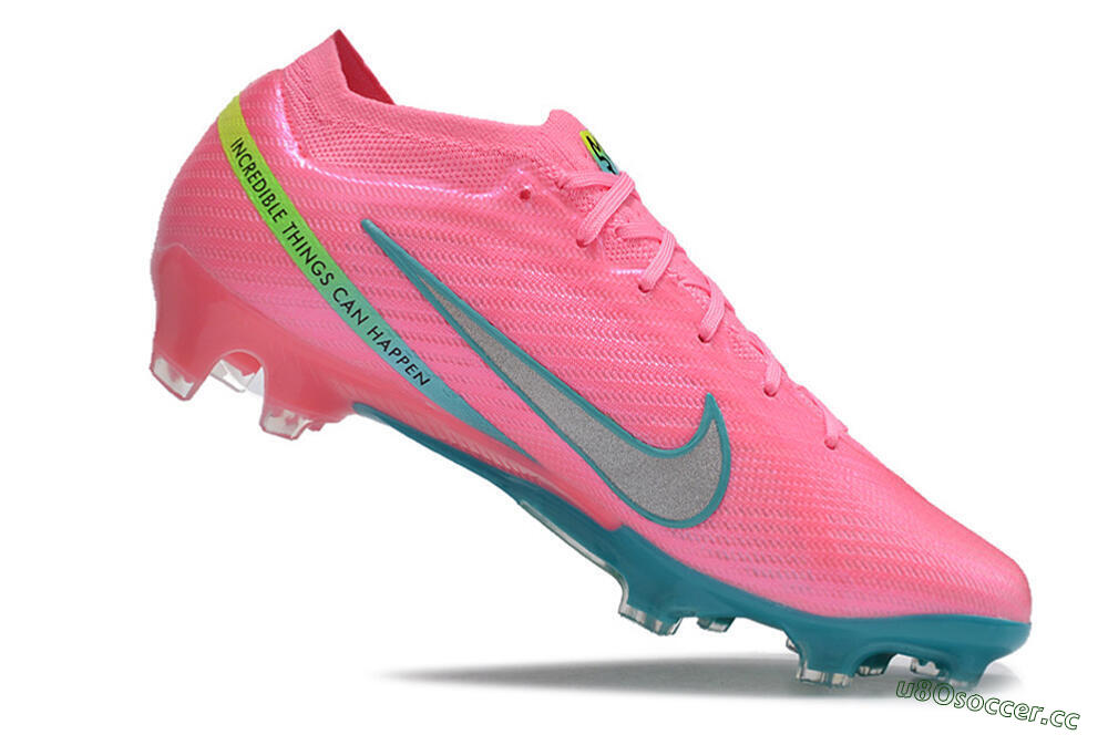 Men's Nike Air Zoom Mercurial Vapor 15 Elite FG Firm Ground Low-Tops Football Boots - Pink/Silver/Blue/Yellow 4